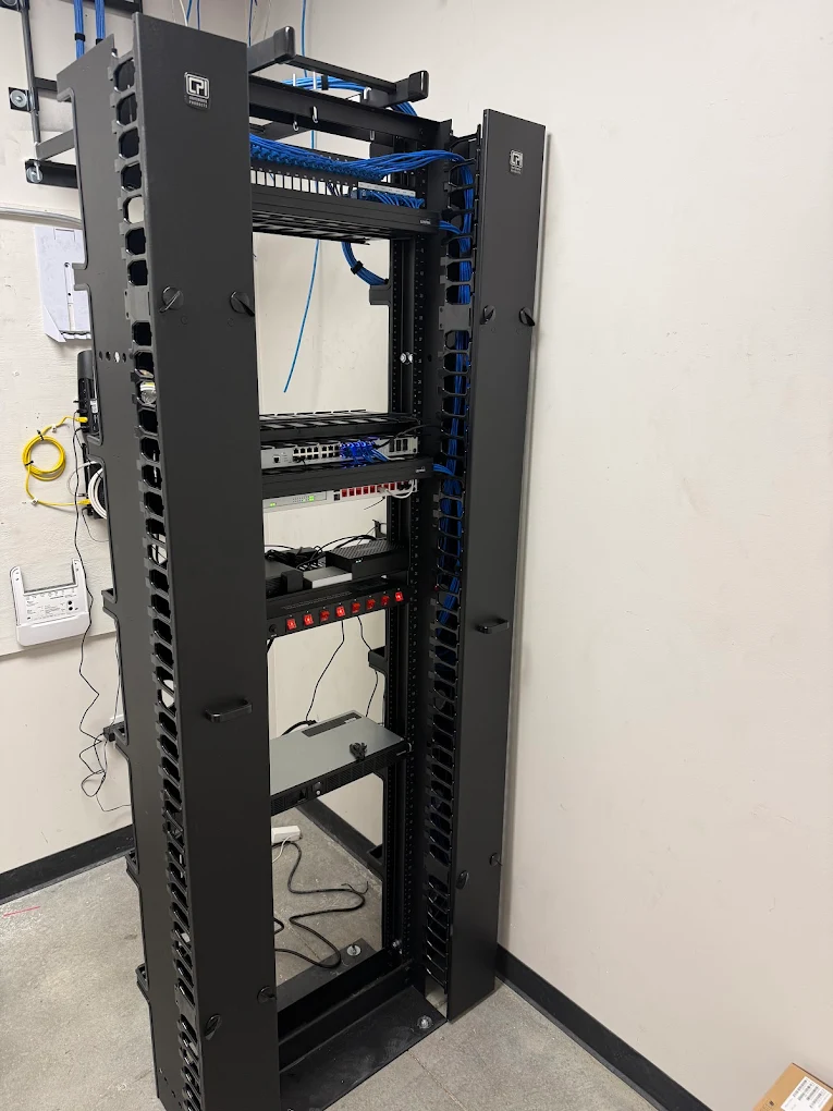 Z-Tech Communications commercial rack installation Dallas
